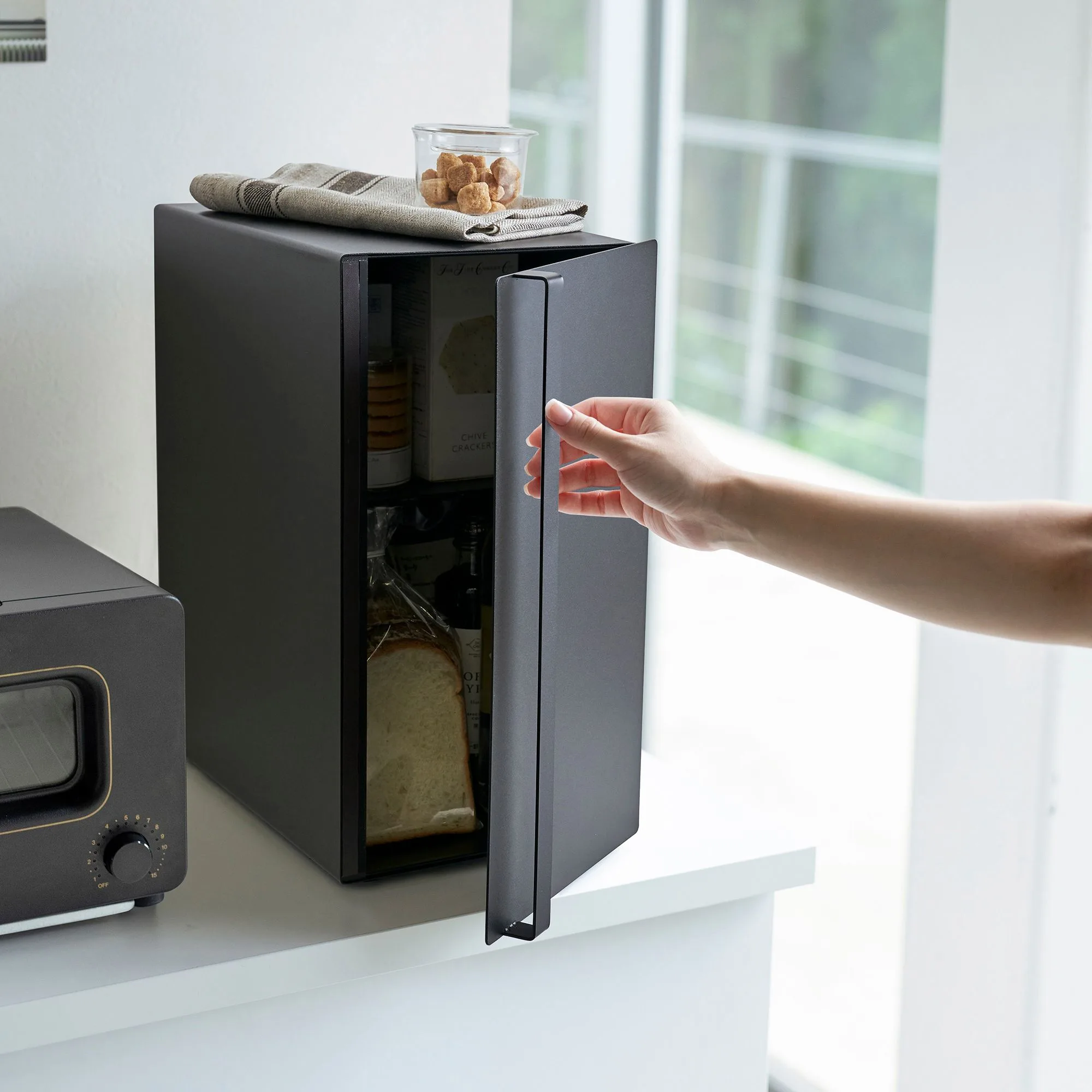 Tower Bread Box Tall Black Kitchen Warehouse™